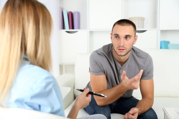 Man receiving addiction treatment in a Tampa, Florida rehab center